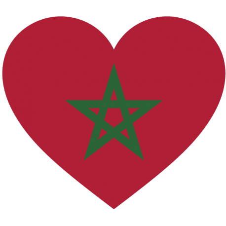 Сердце Флаг Марокко (Марокканский Флаг в форме сердца)