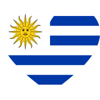 Сердце Флаг Уругвая (Уругвайский Флаг в форме сердца)